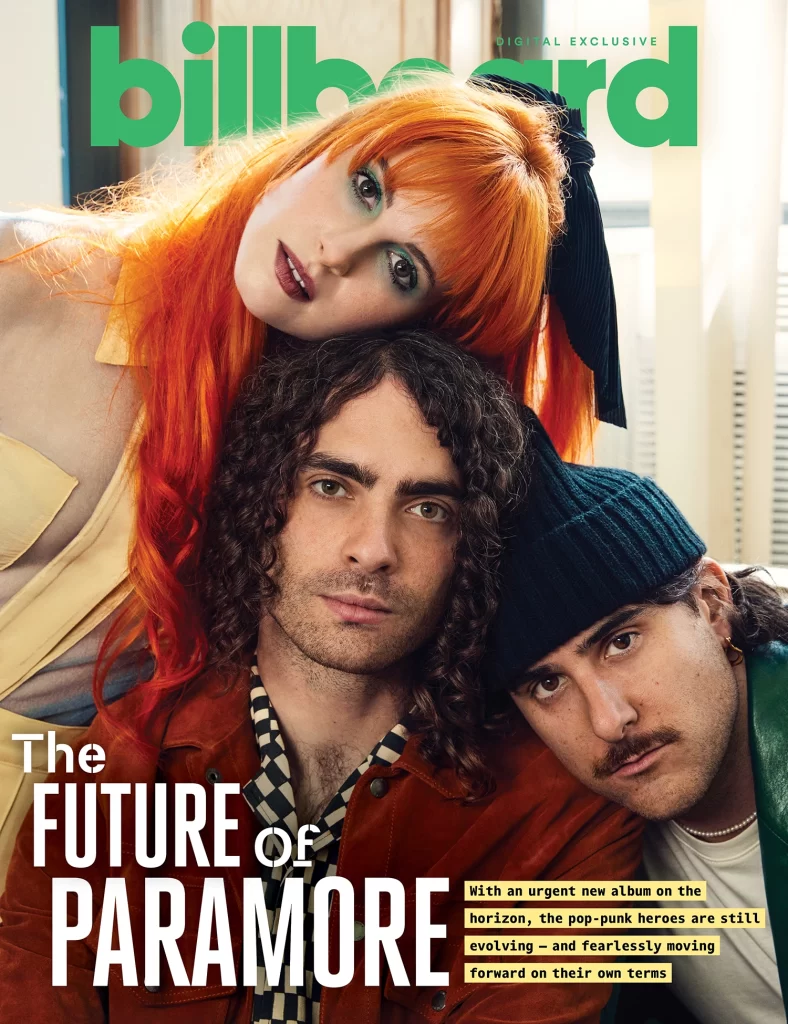 Billboard magazine cover featuring Paramore article, "The Future of Paramore."